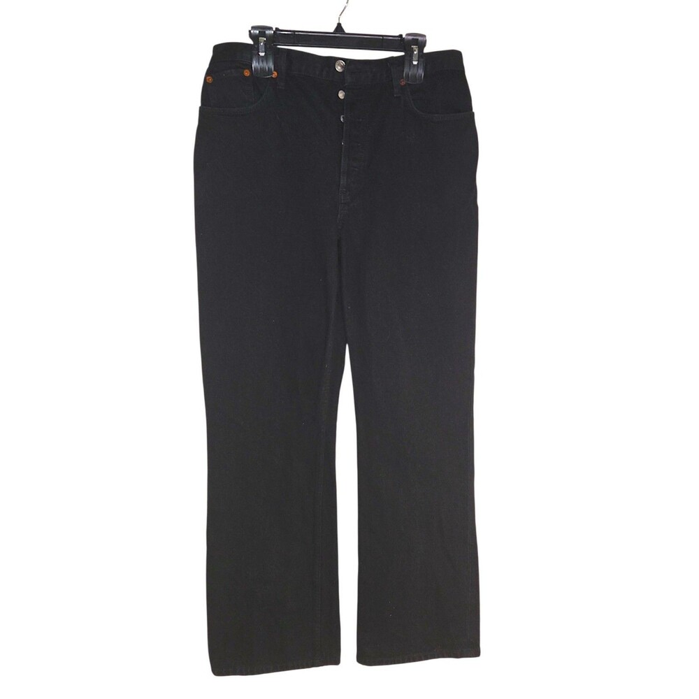 Re/Done Jeans Womens Size 31 70s Classic Bootcut Button Fly High Rise Black